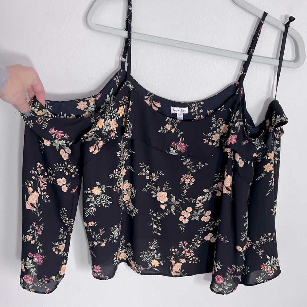 Cut-Out Shoulder Long Sleeve Blouse - XL